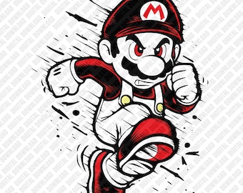 Download digital PNG do Mario Sombra Vermelha, Silhueta de Encanador Sombrio para Impressão Digital e Sublimação, Clipart de Personagem de Jogo de Terror, Gráfico de Jogador Gótico