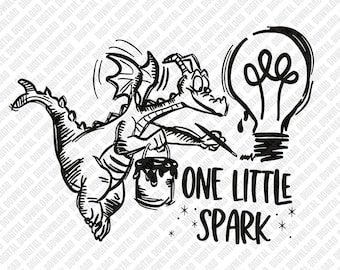 Figment One Little Spark PNG, Epcot Journey Into Imagination Sublimación, Boceto de dragón morado Descarga digital, Arte de camiseta Retro Park DTF