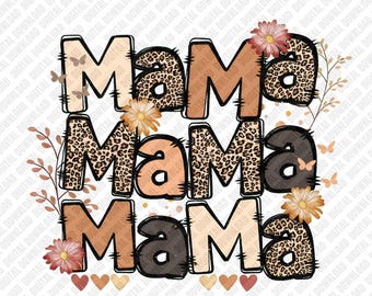 Mama PNG Retro Groovy Checkerboard Mother's Day Gift Sublimation DTF Transfer Digital Download Art Pink Smiley Floral Mama Graphic Design