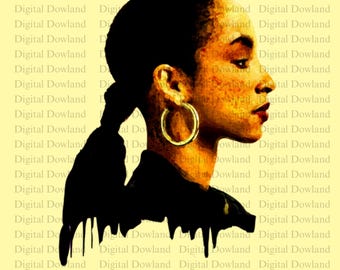 Sade Singer PNG, Smooth Operator Soul Music Digital Download, Jazz Icon Sublimation Design, R&B Portrait T-Shirt PNG, 90s Music Artist Clip