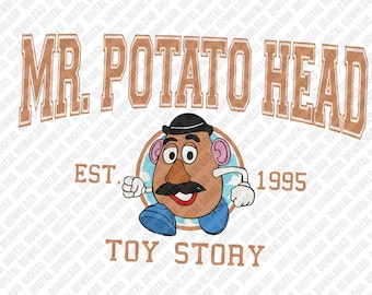 Imagen PNG de Mr. Potato Head, Toy Story (1995) Sublimación, Transferencia DTF Retro Pixar, Arte digital de descarga de juguetes clásicos