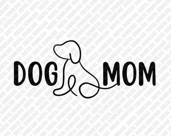 Dog Mom PNG, Minimalist One Line Dog Art Design, Puppy Lover Gift Digital Download, Motherhood DTF Transfer Sublimation 2026 Simple Graphic