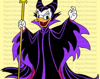 Daisy Duck Maleficent PNG, Spooky Queen Halloween Design, Disney Villain Mistress of Evil Digital Download, Spooky DTF Sublimation 2026 Art
