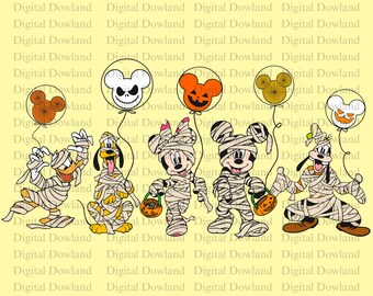 Disneyland Halloween PNG, Mickey and Friends Skeleton Trick or Treat Design, Disney Spooky Season Digital Download, Spooky DTF Sublimation