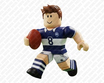 Roblox Rugby Player PNG Gamer Sports Graphic Digital Download Sublimation DTF Transfer Art Character Boy Athlete Football Design