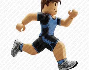Roblox Runner PNG Gamer Sports Athlete Track Field Digital Download Art Sublimation DTF Transfer Character Boy Sprinting Graphic Design