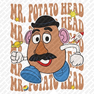 Mr Potato Head PNG, Toy Story Space Sublimazione, Retro Pixar DTF Transfer, Classic Toy Digital Download Art