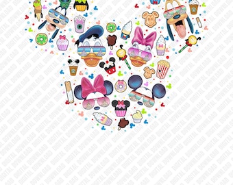 Disney Squad SVG Park Snacks PNG, Fab Five Mouse Ear Shirt Design, Magical Vacation Treats Clipart, Disney Family Trip 2026 Digital Download