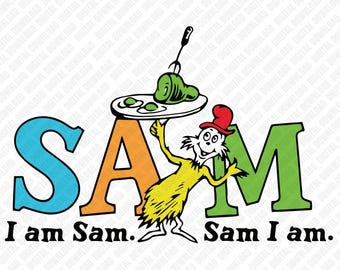 Sam I Am PNG, Read Across America, Cyfrowy plik inspirowany Dr. Seussem