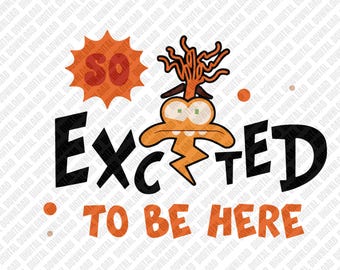 Anxiety So Excited To Be Here PNG, Inside Out 2 Sublimation Design, Emotional Character Digital Download, Retro Orange DTF Shirt Art
