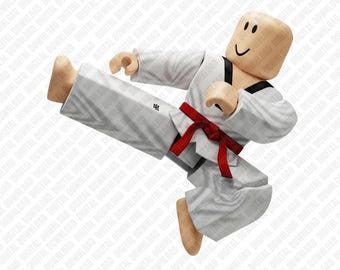 Roblox Karate Fighter PNG Gamer Martial Arts Athlete Digital Download Art Sublimation DTF Transfer Character Boy Taekwondo Graphic Design