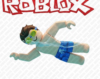 Roblox Swimmer PNG Gamer Sports Athlete Swimming Digital Download Art Sublimation DTF Transfer Character Boy Pool Graphic Design