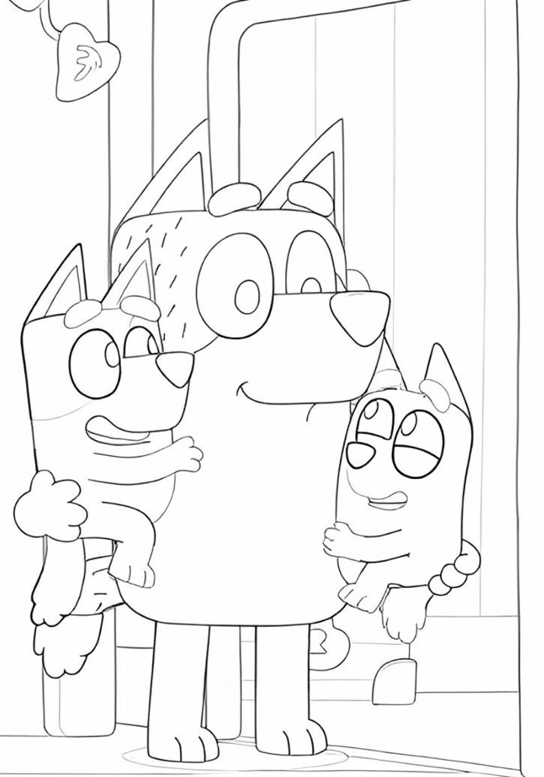 Cute Blue Dog Coloring Book for Kids (ages 36) Etsy