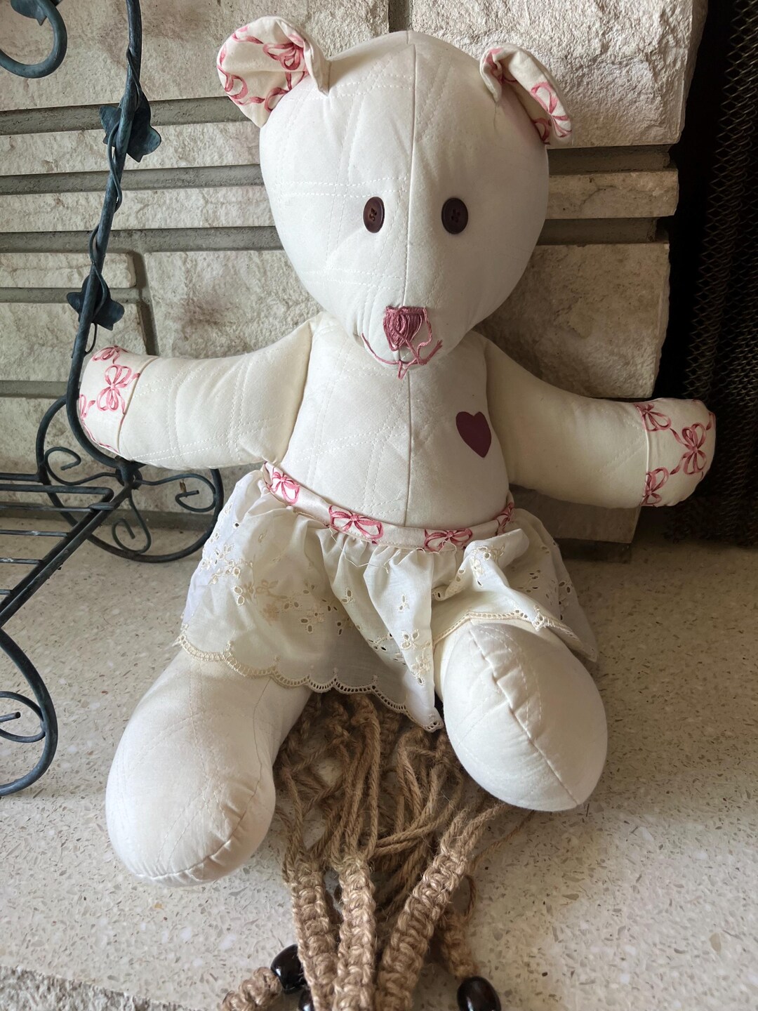 Vintage Patchwork Memory Bear - Etsy