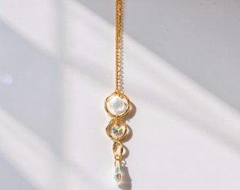 Kristallen zonnevangerornament voor thuis, hangend decorstuk, raamhangend kristal, interieuraccent, lichtvangend ornament voor thuis