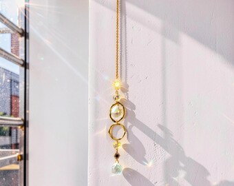 Kristallen zonnevanger ornament voor thuis, hangend decor, woondecoratie ornament, raam zonnevanger, boho hangend decor, woondecoratie cadeau voor haar