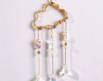 Wolkenzonvanger voor thuis, hangend decor, raamzonvanger, kristallen wanddecor, boho-huisdecor, huiscadeau voor vrouwen, lichtvanger