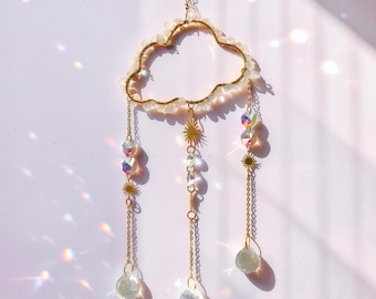 Wolkenzonvanger voor thuis, hangend decor, raamzonvanger, kristallen wanddecor, boho-huisdecor, cadeau voor haar, decor lichtvanger