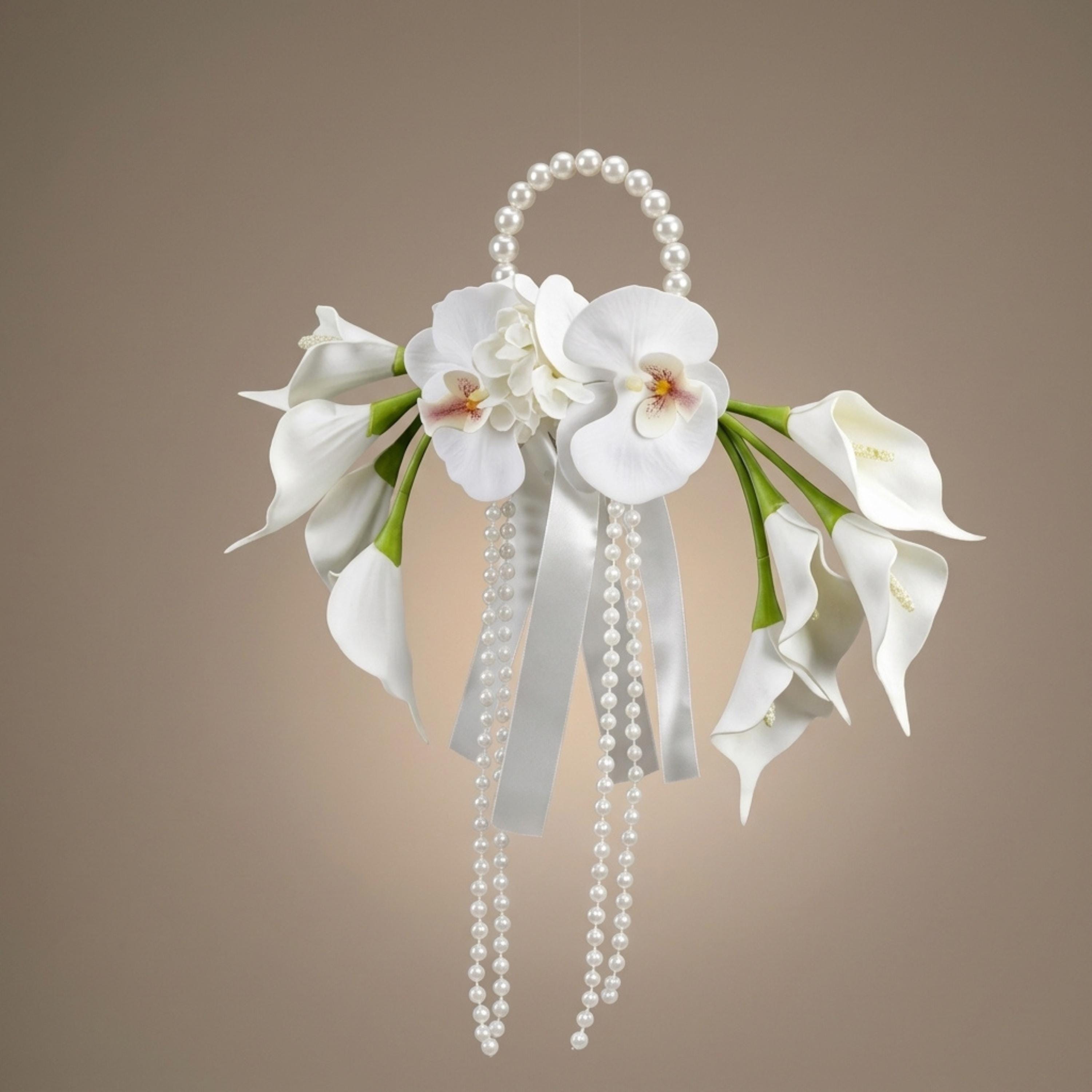Pearls White Calla Lily Bridal Bouquet