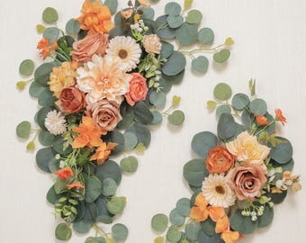 Artificial Floral Swag Set, Eucalyptus Flower Garland, Boho Wedding Table Decor, Curtain Tie Back, Spring Wall Decor