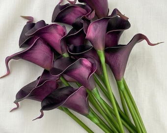 Artificial Calla Lily Flowers 10 Pcs, Real Touch Lily Stems, Wedding Bouquet Flowers, DIY Centerpiece Decor