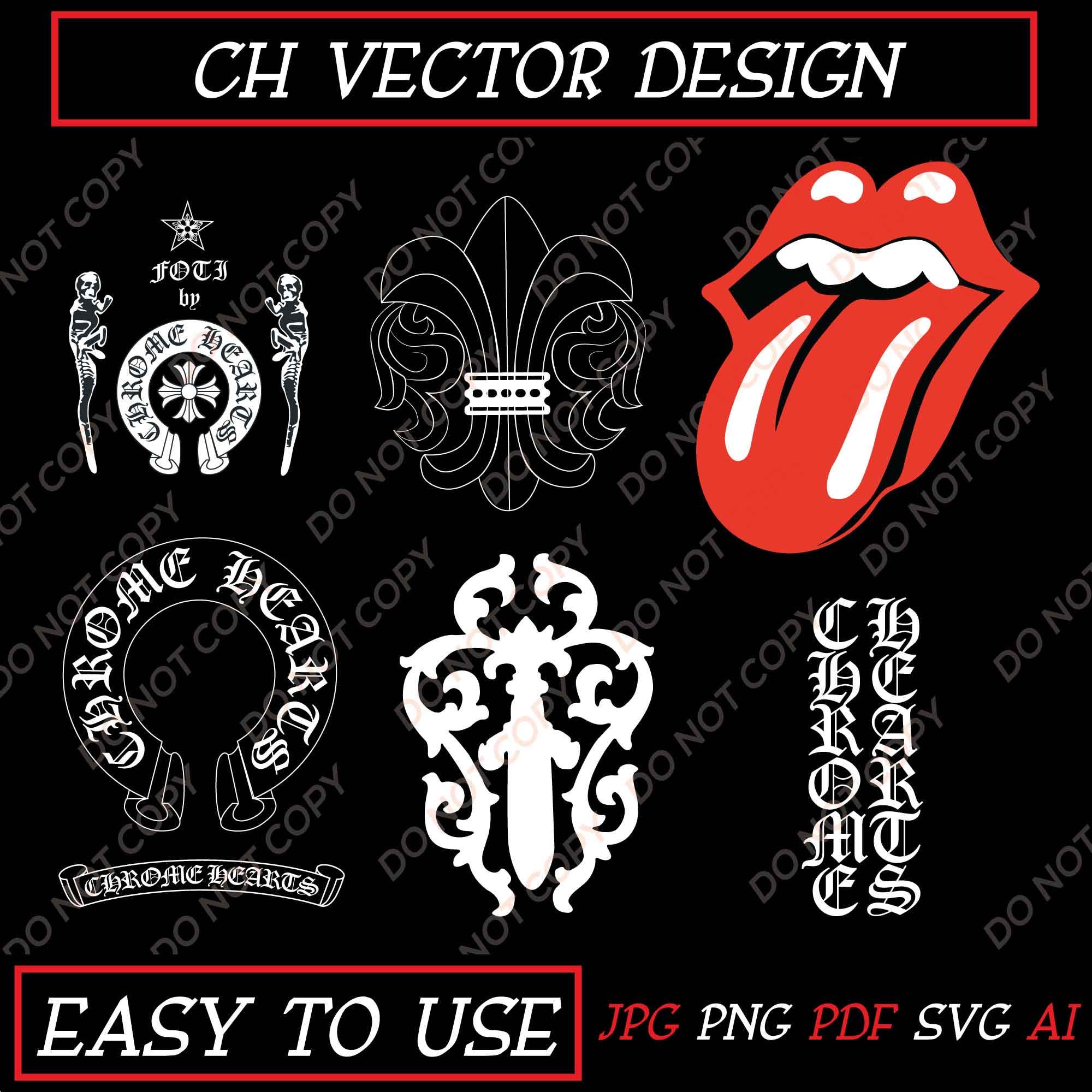 Svg chrome hearts logo drawing - Etsy 日本