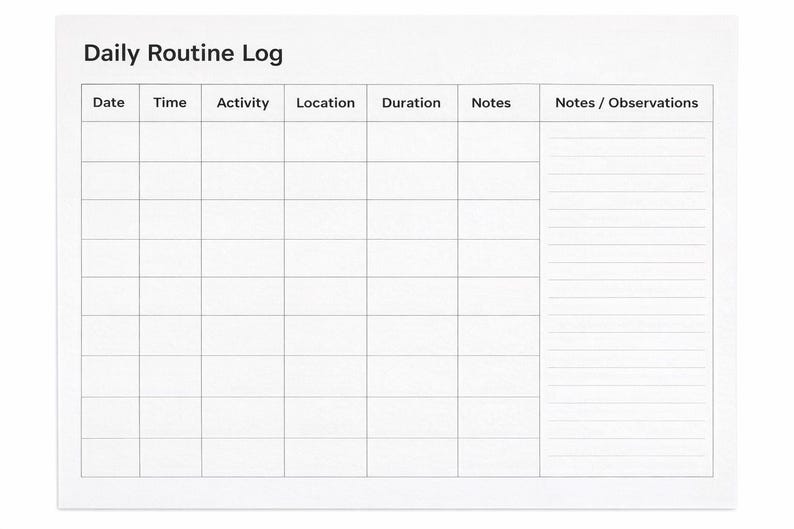 Dog Behavior & Routine Tracker Printable Daily Logs Triggers ...