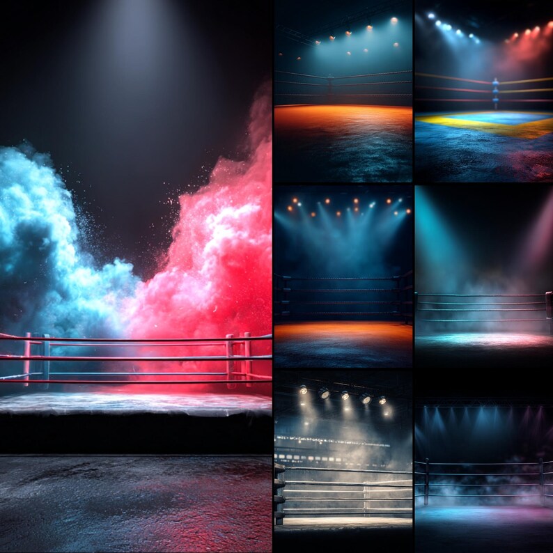 Boxing Ring Photo Backdrop, Sports Poster Background (digital Download ...