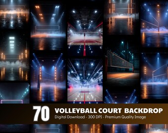 Beachvolleyballplatz-Hintergrund-Set, Indoor-Arena-Sportfotografie-Hintergründe, professionelle Spielnetzszene