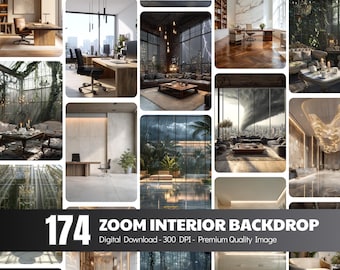 Zoom Backgrounds, Modern Office, Home Office, Virtuelle Kulisse (Digitaler Download)