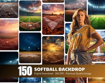 150 Softball Kulissen - hochauflösender digitaler Download (Seitenverhältnis 4: 5)