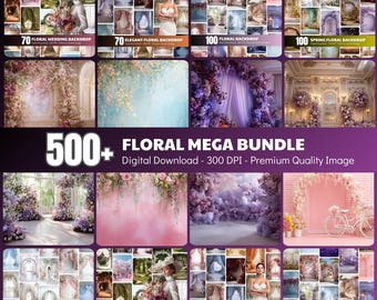 Floral Mega Bundle Kulissen - 500+ digitale Bilder, Studio Kulissen