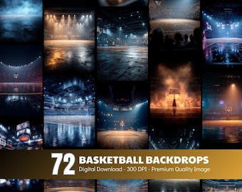 Basketballplatz Backdrop, Indoor Arena Sportfotografie Hintergrund, Seniorennacht Poster, Digital Download