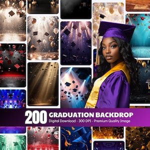 Graduation Photography Backdrops, Senior Portrait Backgrounds, Grad Banner (Digital Download)