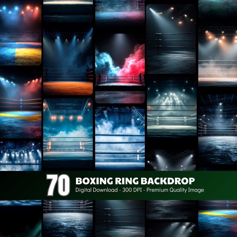 Boxing Ring Photo Backdrop, Sports Poster Background (digital Download ...