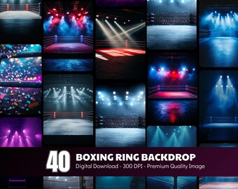 Boxring Digitaler Hintergrund für Sportfotografie (JPG, PDF)