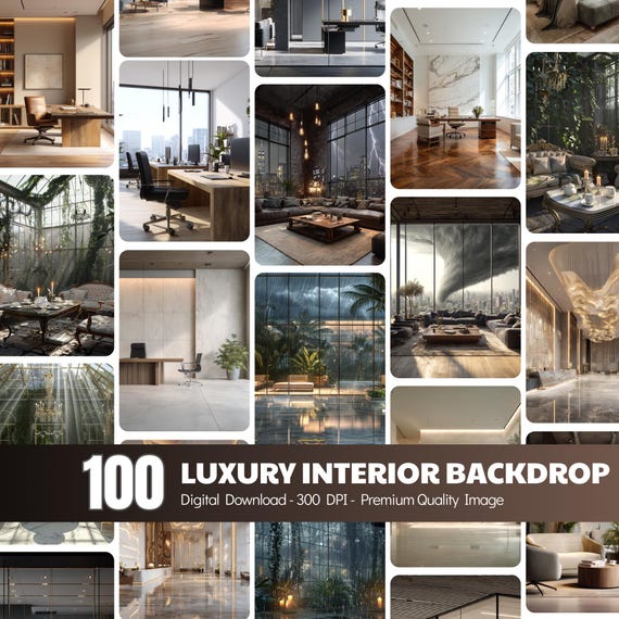 100 Luxury Interior Backdrops: High-Resolution JPGs (Digital Download)