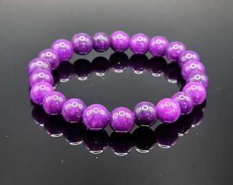 Sugilite Bracelet – Purple Gemstone Healing Jewelry for Spiritual Balance, Stress Relief & Heart Chakra Energy, Bracelets for Wildlife
