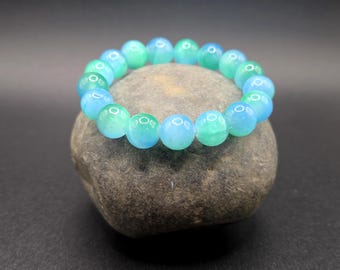 Sea & Sky Selenite Bracelet – Dual Tone Gemstone Jewelry | Nature Inspired Gift, Calming Crystal, Natural Healing and Stress Relief Gift