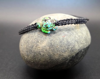 Sea Turtle Adjustable Braided Bracelet - Ocean Lover Gift for Adults and Kids, Friendship Bracelet