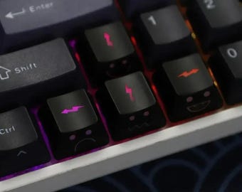Cute Emoji Keycap Set WASD Arrow Keys Backlit Keycaps for Mechanical Keyboard Custom Gaming Keycaps