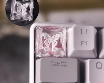 Personalized Handmade Butterfly Resin Keycap Translucent SA Profile Mechanical Keyboard Compatible with MX Switches