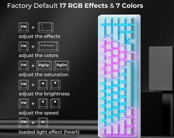 M67 Jade Stone 65% Mechanical Keyboard, Hot Swappable Gasket Tri-Mode RGB Custom Keyboard Keycaps
