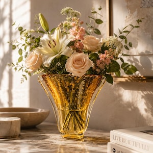 Amber Bubble Vase - Etsy