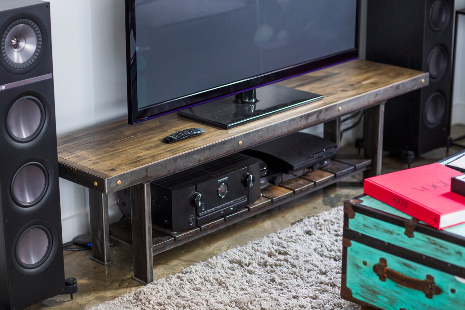 Entertainment Center Stereo Console Wooden TV stand Etsy