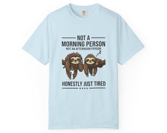 Lustiges Faultier-T-Shirt, Kaffee-Liebhaber-Geschenk, Nickerchen-Fan, Baumwolle
