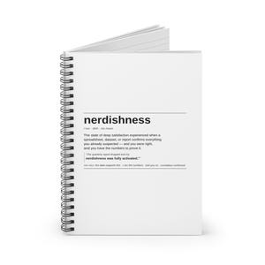 Nerdishness Spiral Notebook | Ruled Data, Compact 6x8 Journal for Students, Programmers, Office & Meeting Notes