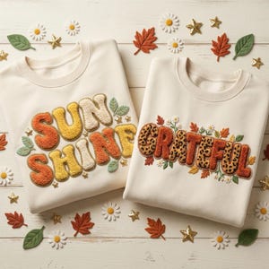 Sunshine, Grateful Chenille Patch PNG, 3D Puffy Sun Fall Sublimation, Leopard Autumn Latch Hook Yarn Crochet, Retro Boho Mama Shirt PNG