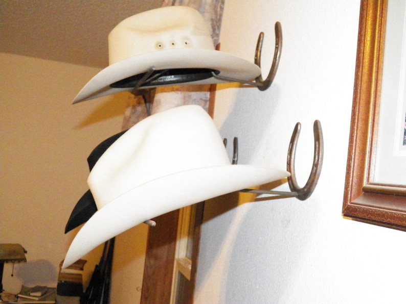 Horseshoe Cowboy Hat Rack Etsy