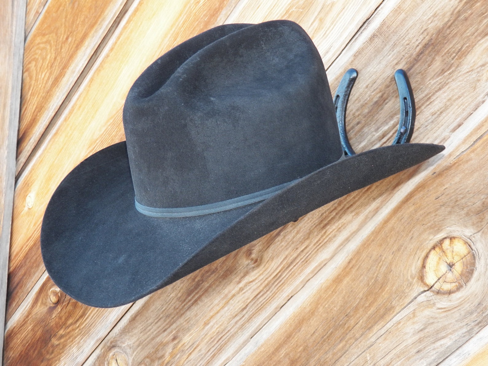 Cowboy Horseshoe Hat Rack Black Etsy